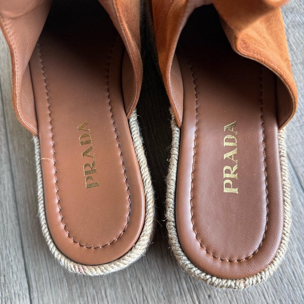 Prada Platform Cloudbust Sandals Leather Suede 39… - image 5